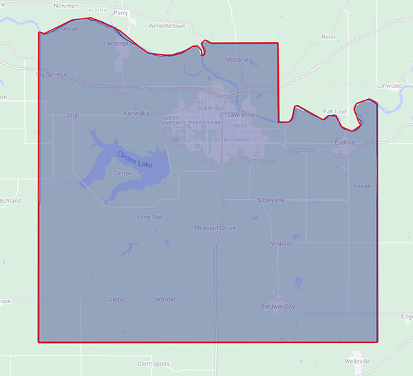 Lawrence, KS Lawrence Location Map